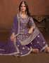 chic viola purple faux georgette designer party wear salwar suit with viola purple faux georgette df-174-7402 Close-up View